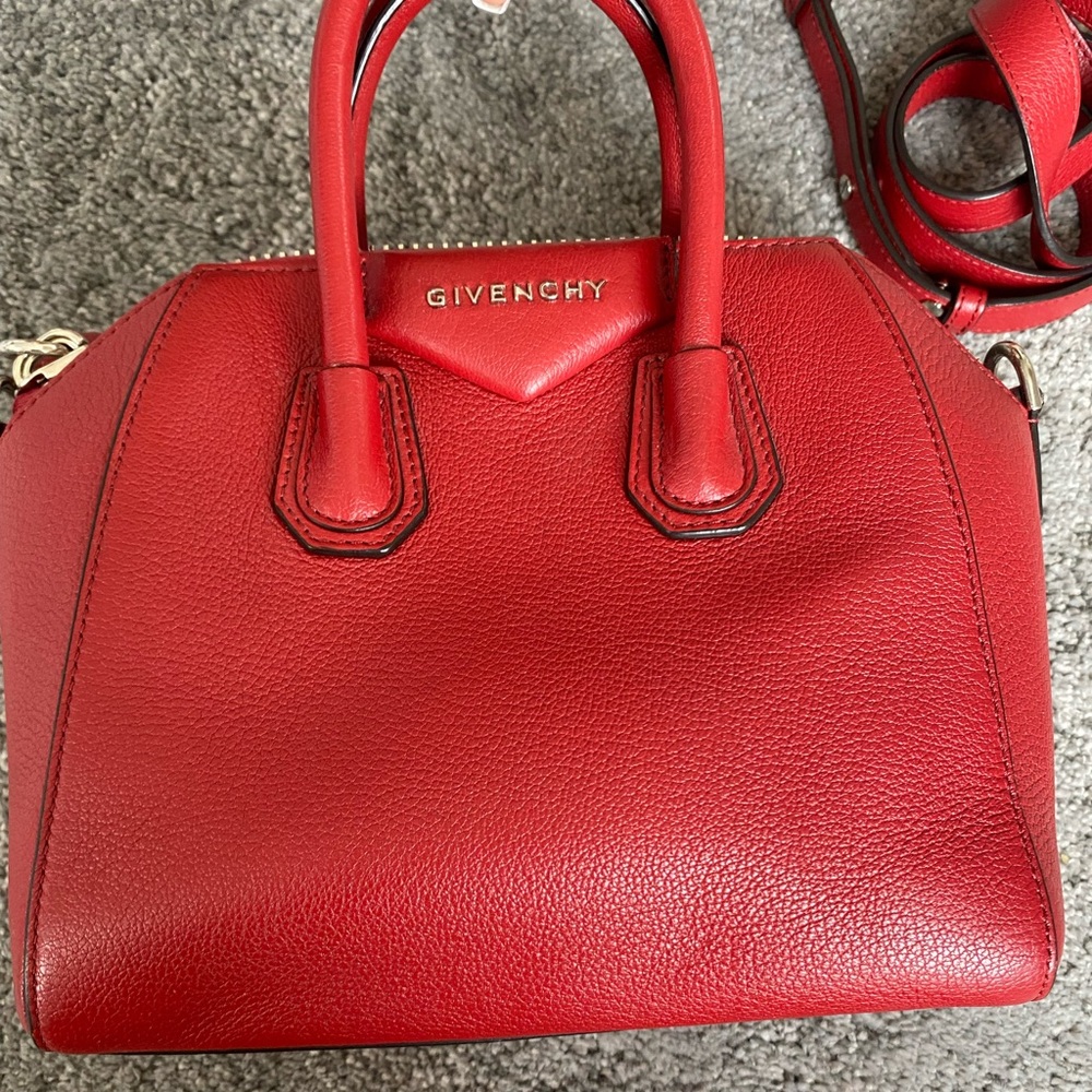 Red givenchy leather handbag